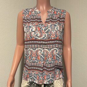 Pattern Short Sleeve Westport Blouse (S)
